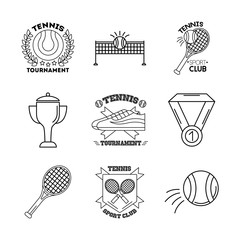 Sticker - bundle of nine sport tennis set icons