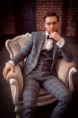 Sticker - groom in checkered suit