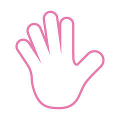 Wall Mural - hand human stop pink line style icon