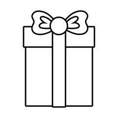 Poster - gift box present line style icon