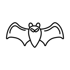 Sticker - halloween bat flying line style icon