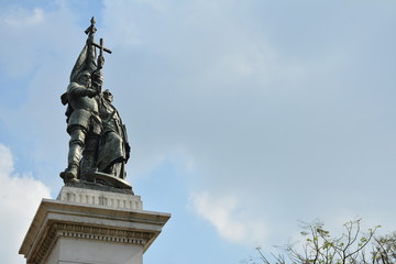 Miguel Lopez De Legazpi and Andres De Urdaneta statue monument in Manila, Philippines