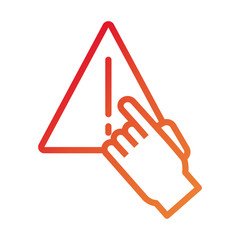 Wall Mural - alert caution signal gradient style icon