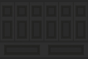 Fototapete - 3d rendering. luxury black classical square pattern wood vintage design wall texture background.