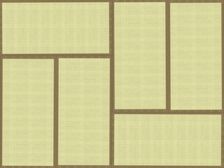 Poster - 3d rendering. Arrange tabulate Japanese Traditional Tatami floor texture wall background.