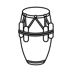 Wall Mural - tropical bongo drum instrument line style icon