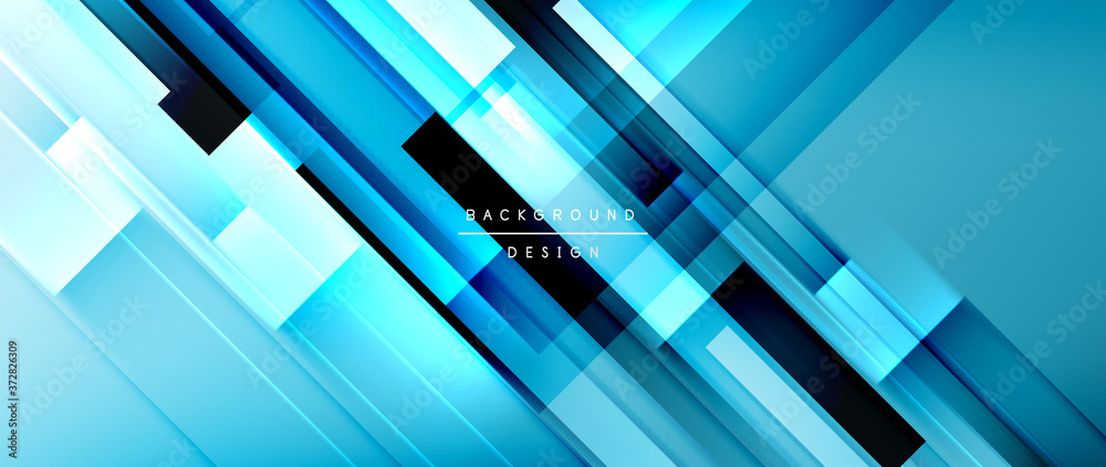Dynamic lines on fluid color gradient. Trendy geometric abstract ...
