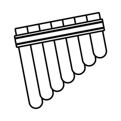 Poster - pan flute musical instrument line style icon