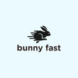 © fan dana - abstract rabbit logo. fast icon