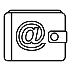 Poster - Finance digital wallet icon. Outline finance digital wallet vector icon for web design isolated on white background