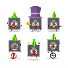 Poster - Cartoon character of music speaker with various circus shows