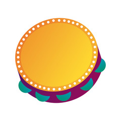 Sticker - tambourine musical instrument line and fill style icon