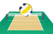 Volleyball Brown Court. Vector Illustration