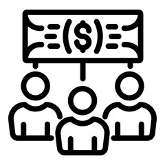 Poster - Money people icon. Outline money people vector icon for web design isolated on white background