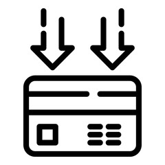 Poster - Income on card icon. Outline income on card vector icon for web design isolated on white background