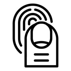 Poster - Fingerprint touch icon. Outline fingerprint touch vector icon for web design isolated on white background