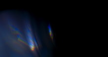 Prism Rainbow Light Flares Overlay On Black Background