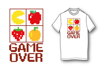 Pixel game over t-shirt design