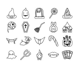 Sticker - bundle of twenty halloween set icons