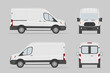 © SolaruS - Commercial vehicle different view. Cargo van template. Vector illustration