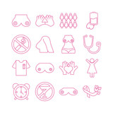 Fototapeta  - bundle of sixteen breast cancer set collection icons