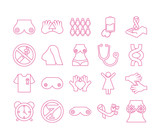 Fototapeta  - bundle of twenty breast cancer set icons