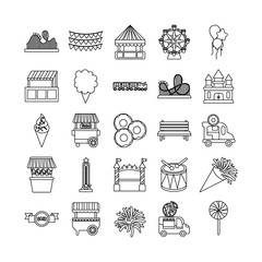 Canvas Print - bundle of fair entertainment set icons