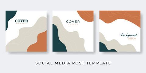 Poster - Social media post template with tropical nature concept collection. Good for cover, invitation, banner, placard, brochure, poster, card, flyer and other.