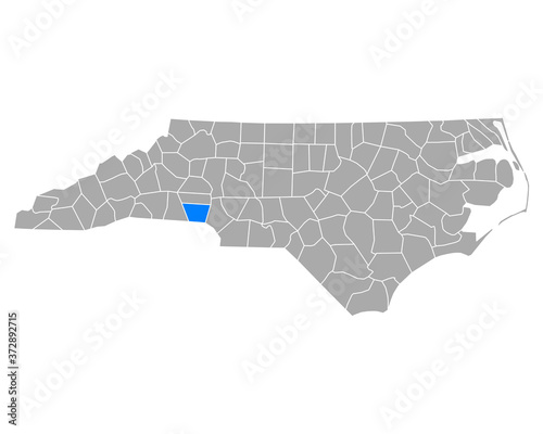 Photographie Karte von Gaston in North Carolina