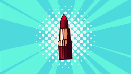 Wall Mural - pop art style animation with lipstick