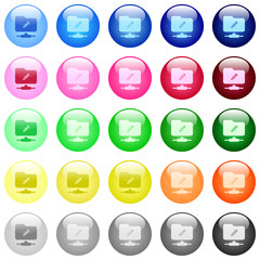 Sticker - FTP edit icons in color glossy buttons