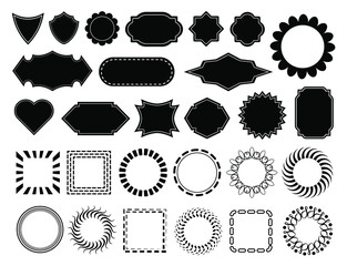 Poster - Vector design elements, different flat shapes for text overlay, blank text frames, isolated on white background.