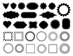 Poster - Design elements, different flat shapes for text overlay, blank text frames, isolated on white background.