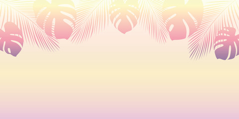 Wall Mural - palm trees silhouette on a sunny day summer holiday design vector illustration EPS10