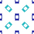 Blue Fertilizer bag icon isolated seamless pattern on white background. Vector Illustration.