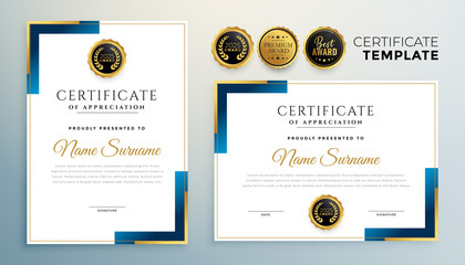Sticker - modern certificate template in geometric style design