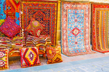 Wall Mural - The carpets and rug pillowcases, Old Bazaar, Antalya, Turkey