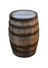 Wall Mural - Old vintage wine barrel or whiskey cask isolated