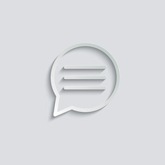 Poster - paper Message Icon. Mobile phone  chat sign, line style