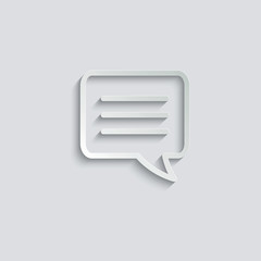 Poster - paper Message Icon. Mobile phone  chat sign, line style