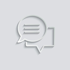 Poster - paper Message Icon. Mobile phone  chat sign, line style