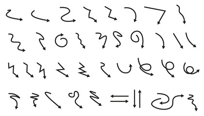 Fototapete - Vector illustration of curved arrow icons. curved arrow icons set. curve icons