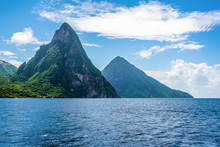 A View Towards The Pitons In St Lucia In The Morning