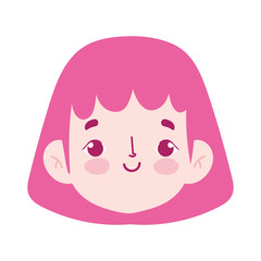 Sticker - cartoon face girl female character isolated icon