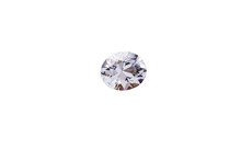 Macro Mineral Faceted Stone Morganite On A White Background