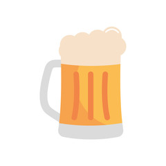 Canvas Print - mug with beer with foam, flat style