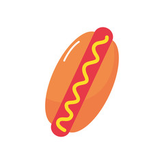 Sticker - hot dog icon, flat style