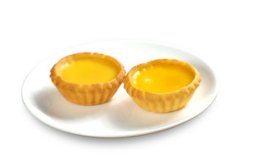 Close up of a typical Cantonese and Hong Kong dessert Egg tart (Chinese: danta)