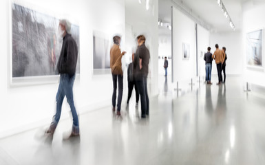 people in the art gallery center