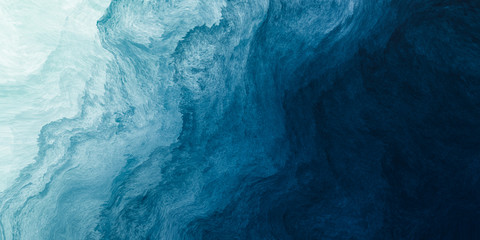 Aufkleber - Abstract watercolor paint background by gradient deep blue color with liquid fluid grunge texture for background, banner